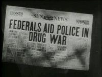 note the slogan 'drug war'